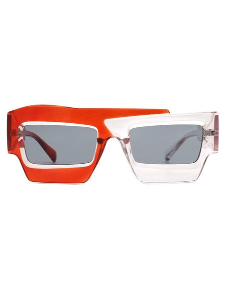 Brynden - Futuristic Square Irregular Flat Top Two-Tone Sunglasses