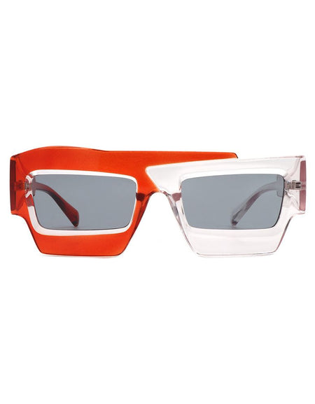Brynden - Futuristic Square Irregular Flat Top Two-Tone Sunglasses