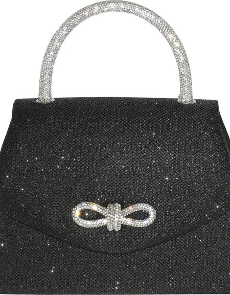 Club Rochelier Evening Bag with Glitter Handle and Bow