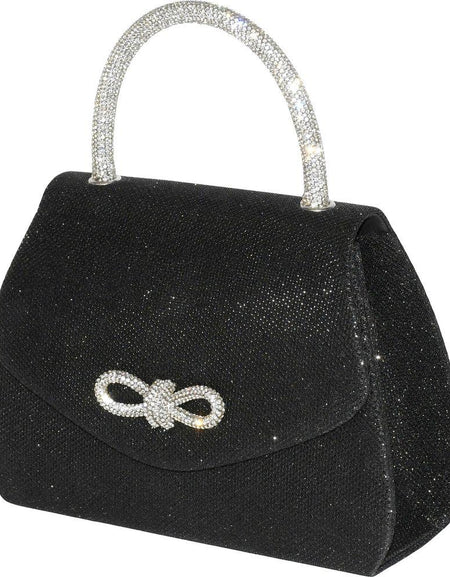 Club Rochelier Evening Bag with Glitter Handle and Bow