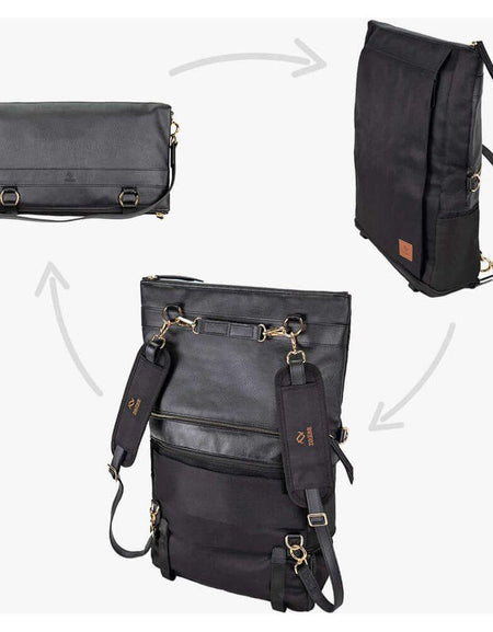 DAKOTA 3 in 1 Convertible Backpack Purse, Black