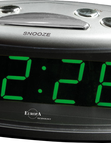 ELITE Sveglia LED a corrente (cavetto USB e spina inclusi) - ARGENTO - LED alarm clock powered by electricity (USB cable and plug included) - SILVER-0