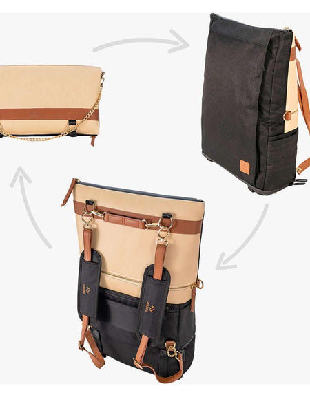 DAKOTA 3 in 1 Convertible Backpack Purse, Sand