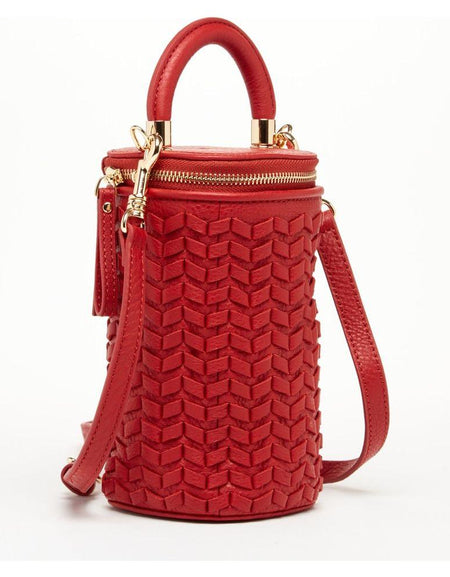 Elsa Small Leather Crossbody Bag - Red