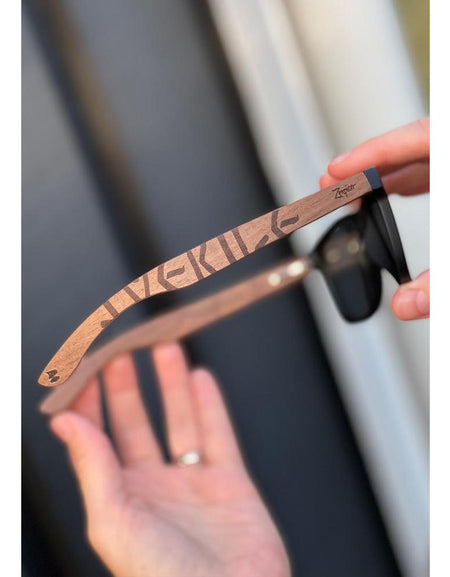Eyewood | Engraved wooden sunglasses - Viking Runes - Norway