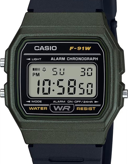 CASIO VINTAGE Mod. F-91 BIO RESIN STRAP - FOREST GREEN-0