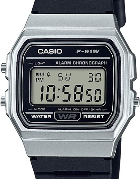 CASIO VINTAGE Mod. F-91 BIO RESIN STRAP - SILVER-0