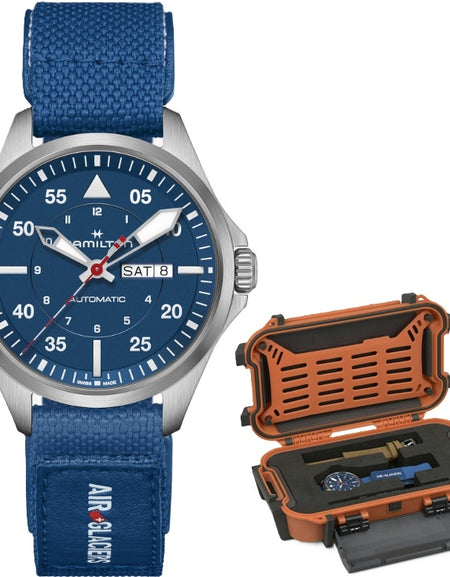HAMILTON Mod. KHAKI AVIATION PILOT DAY DATE AUTO - AIR-GLACIERS Special Edition + Extra Strap-0