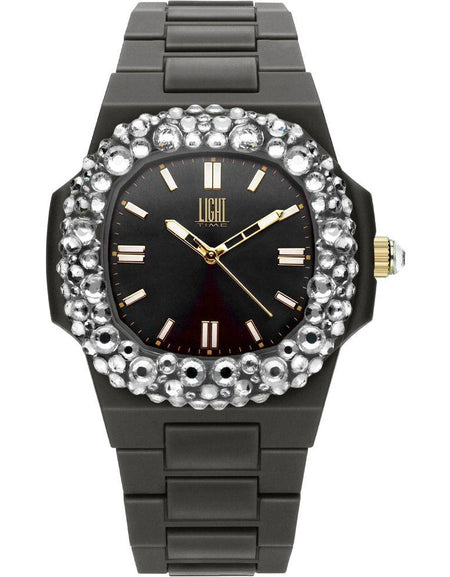 LIGHT TIME Mod. VELVET NAUTILUS - Black Clear Strass-0