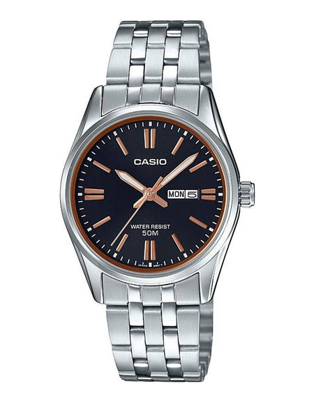 CASIO COLLECTION Mod. LADY DAY & DATE - BLACK. BRONZE INDEXES-0