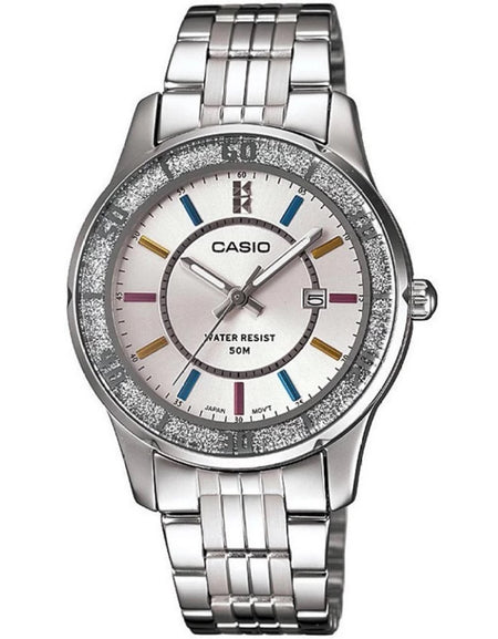 CASIO COLLECTION Mod. LADY DATE GLITTER BEZEL - WHITE-0