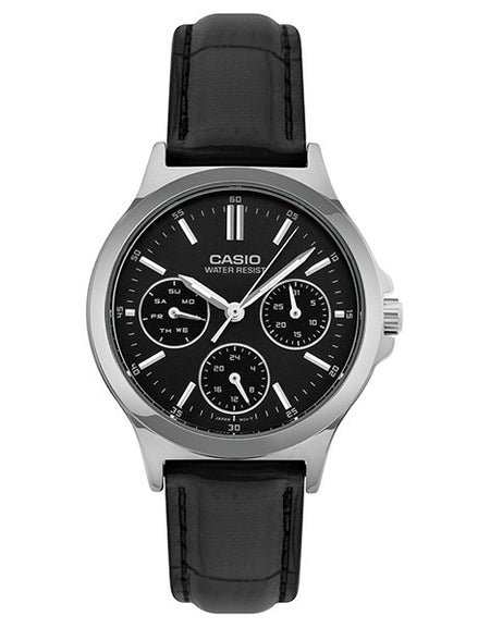 CASIO COLLECTION Mod. LADY MULTIFUNCTION. LEATHER - BLACK-0