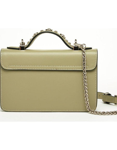 SUSU The Hollywood Leather Crossbody Bag in Sage Green