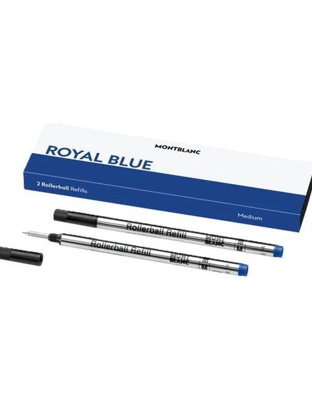 MONTBLANC Mod. ROYAL BLUE - REFILLS ROLLER BALL PEN - MEDIUM - 2 PCS-0