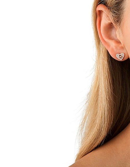 MICHAEL KORS PREMIUM SILVER COLLECTION Mod. HEART STUD-1