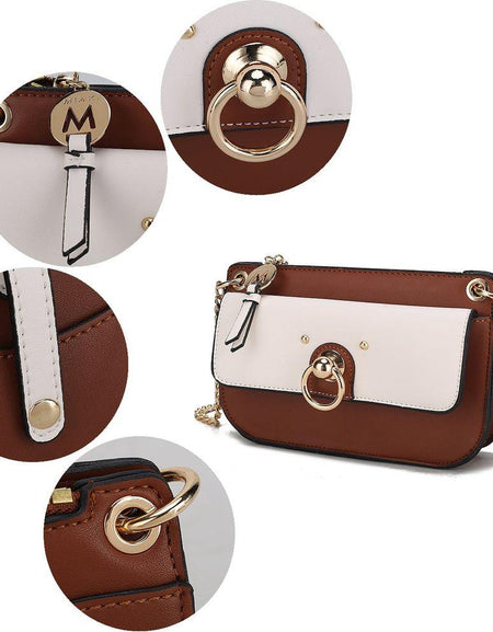 Jill Vegan Leather Women Color Block Crossbody Bag