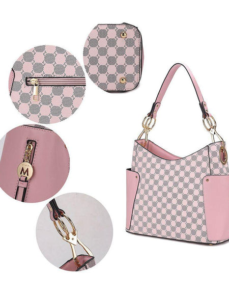 Penelope Circular Print Vegan Leather Women's Shoulder Bag