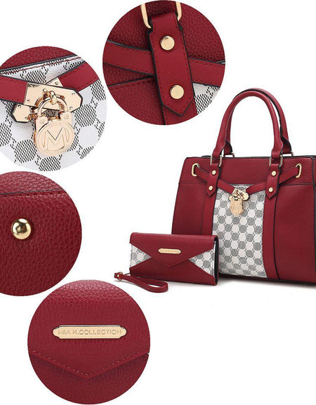 Christine Circular Print Vegan Leather Satchel Bag