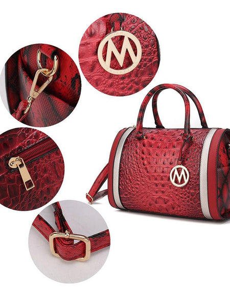 MKF Collection Eleanor Faux Crocodile-Embossed Satchel Bag - A Touch of Elegance