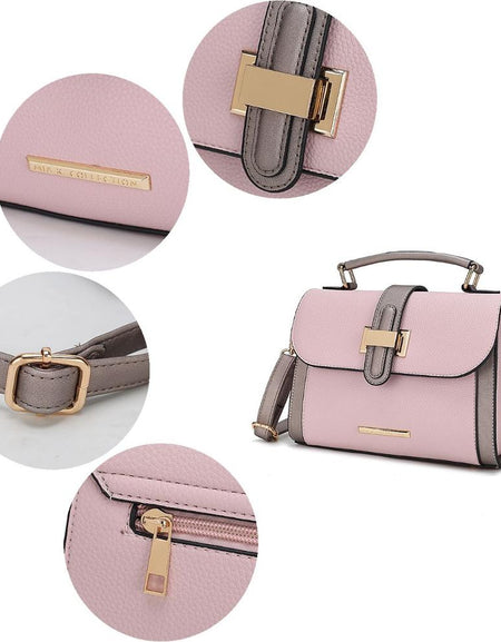 Willa Color Block Vegan Leather Women Shoulder Bag