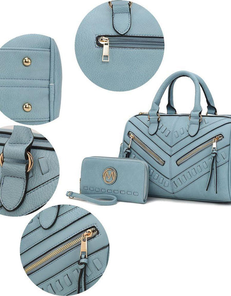 Lara Vegan Leather Women's Satchel with Wallet - A Touch of Luxury