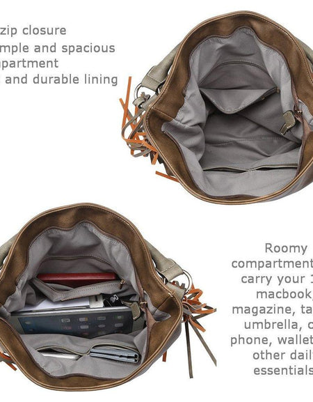 Luxurious Fringe Hobo Bag with Pouch by DO05