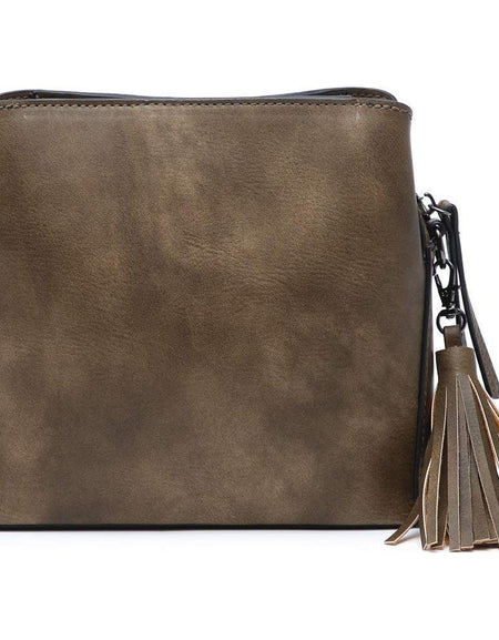 Designer Handbags - Elegant Vegan Leather Crossbody with Multi-Pockets