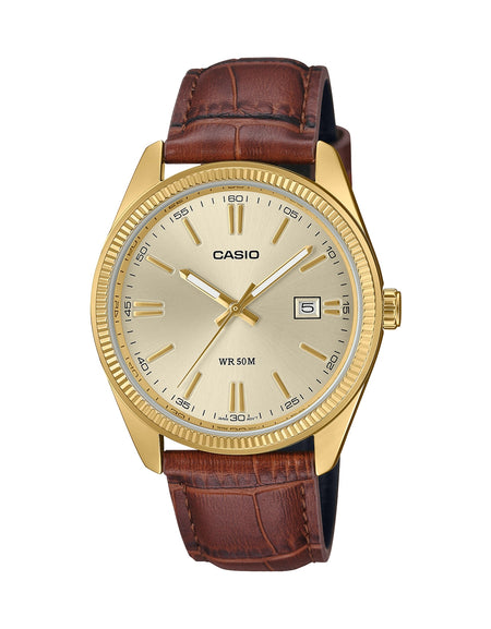 CASIO COLLECTION Mod. DATE GOLD, LEATHER - CHAMPAGNE-0