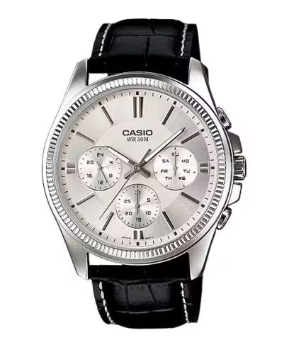 CASIO Mod. DAY DATE MULTIFUNCTION, LEATHER - WHITE-0