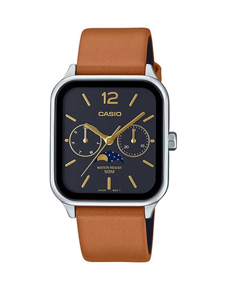 CASIO COLLECTION Mod. MOONPHASES LEATHER - BLACK-0