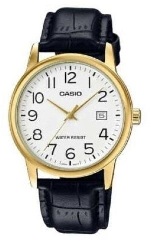 CASIO COLLECTION Mod. DATE GOLD. LEATHER - WHITE-0