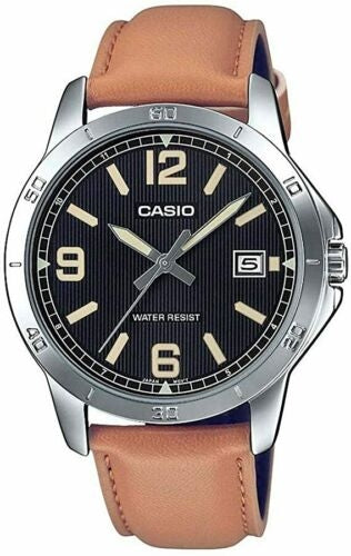 CASIO COLLECTION Mod. CASUAL DATE. LEATHER - BLACK-0