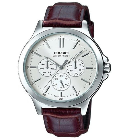 CASIO COLLECTION Mod. MULTIFUNCTION SILVER, Leather-0