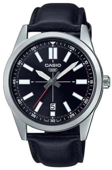 CASIO COLLECTION Mod. CASUAL DATE - LEATHER. BLACK-0