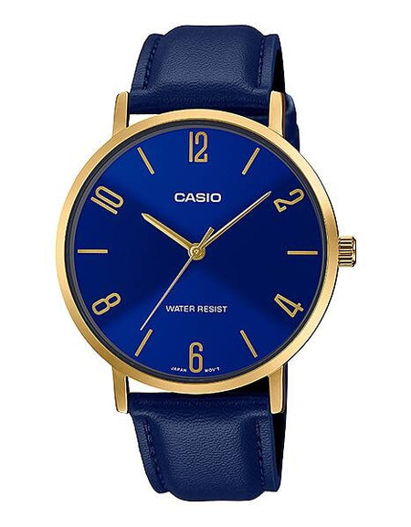 CASIO COLLECTION Mod. MINIMAL, LEATHER - BLUE-0