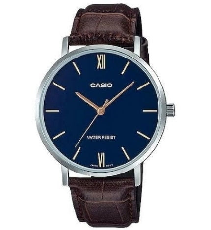 CASIO COLLECTION Mod. MINIMAL. LEATHER - BLUE-0