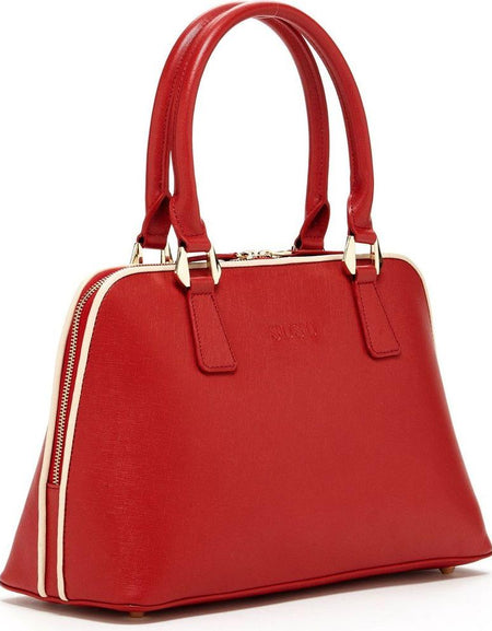 SUSU The Melissa Red Saffiano Leather Satchel Bag