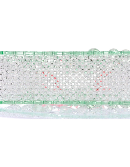 Mint Spider Woven Round Beaded Bag