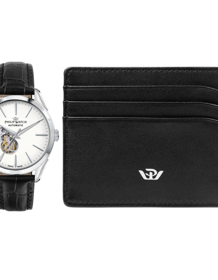 PHILIP WATCH Mod. CLASSIC AUTOMATIC - Swiss Made - Special pack (watch + cardholder)-0