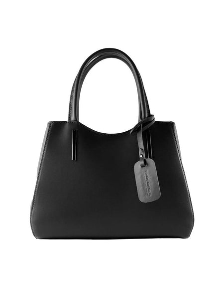 RENATO BORZATTA RB1004A - Luxurious Handcrafted Leather Tote Bag in Black