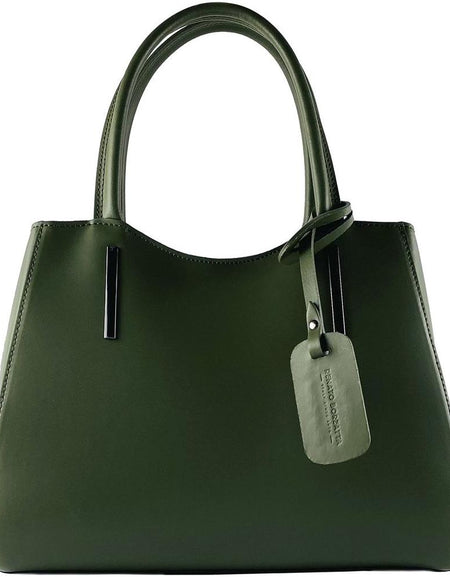RENATO BORZATTA RB1004E - Luxurious Handcrafted Green Leather Tote Bag