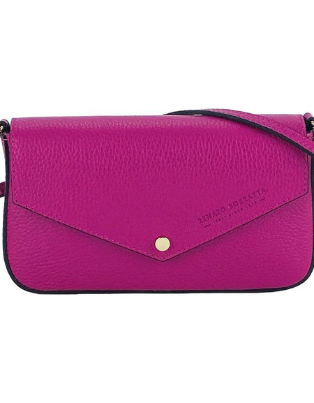 RENATO BORZATTA Small Fuchsia Shoulder Bag with Removable Chain Strap