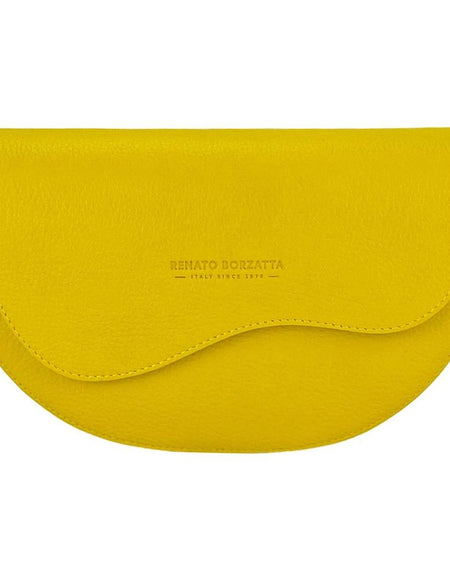 RENATO BORZATTA Luxury Yellow Leather Crossbody Bag