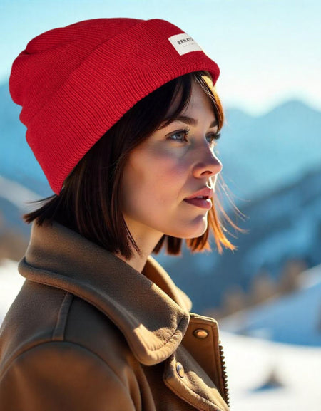 RB5001V | Berretto in Maglia a doppio strato MONVISO Misto Lana Made in Italy. Colore Rosso - Taglia Unica-1