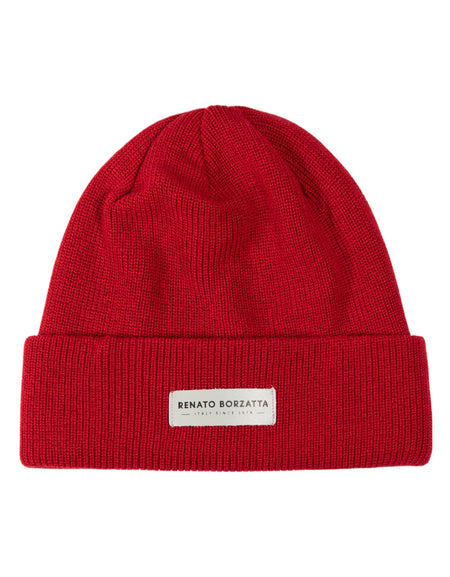 RB5001V | Berretto in Maglia a doppio strato MONVISO Misto Lana Made in Italy. Colore Rosso - Taglia Unica-0