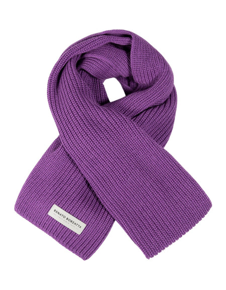 RB5002Y | Sciarpa in Maglia CERVINO Misto Lana Made in Italy. Colore Viola - Taglia Unica-0