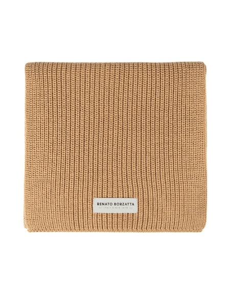 RB5002Z | Sciarpa in Maglia CERVINO Misto Lana Made in Italy. Colore Cammello - Taglia Unica-1