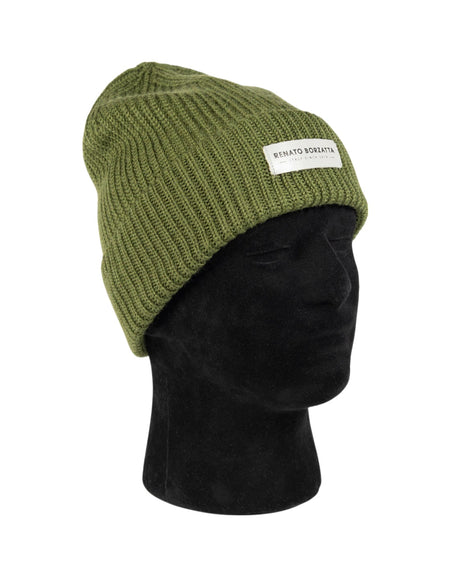 RB5003E | Berretto in Maglia CERVINO Misto Lana Made in Italy. Colore Verde - Taglia Unica-1