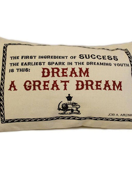 CUSCINI LETTERARI - Copricuscino in Juta lavata / Cotton pillow case GREAT DREAM - Size 38x25cm-0