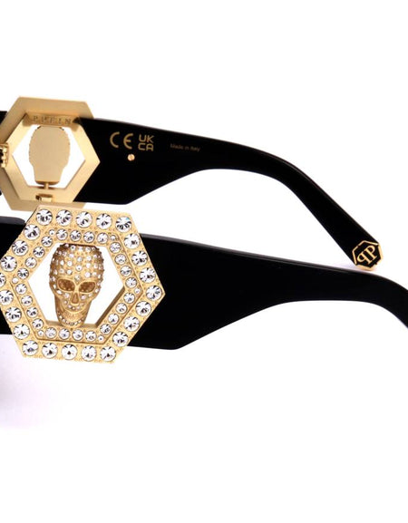 PHILIPP PLEIN SUNGLASSES Mod. SPP103S SHINY GREY GOLD-1